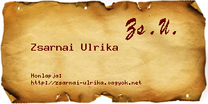 Zsarnai Ulrika névjegykártya